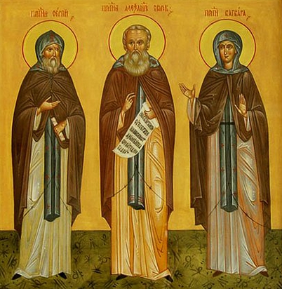 Prp. Oleksandr Svirskyy i batky yoho prpp. Serhiy i Varvara 1
